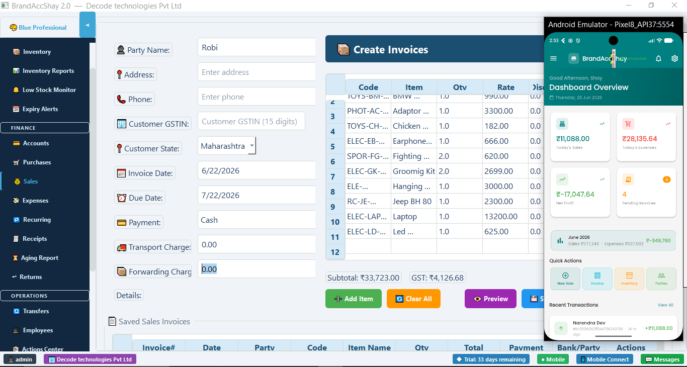 Desktop and mobile app side by side