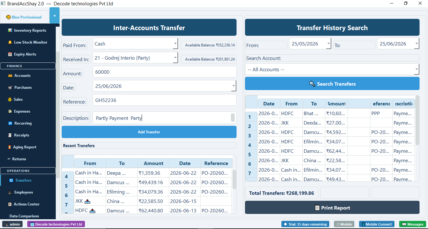 Account transfers